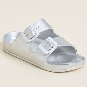 CAPELLI NEW YORK  Girls 12/13 Silver Slide Sandals